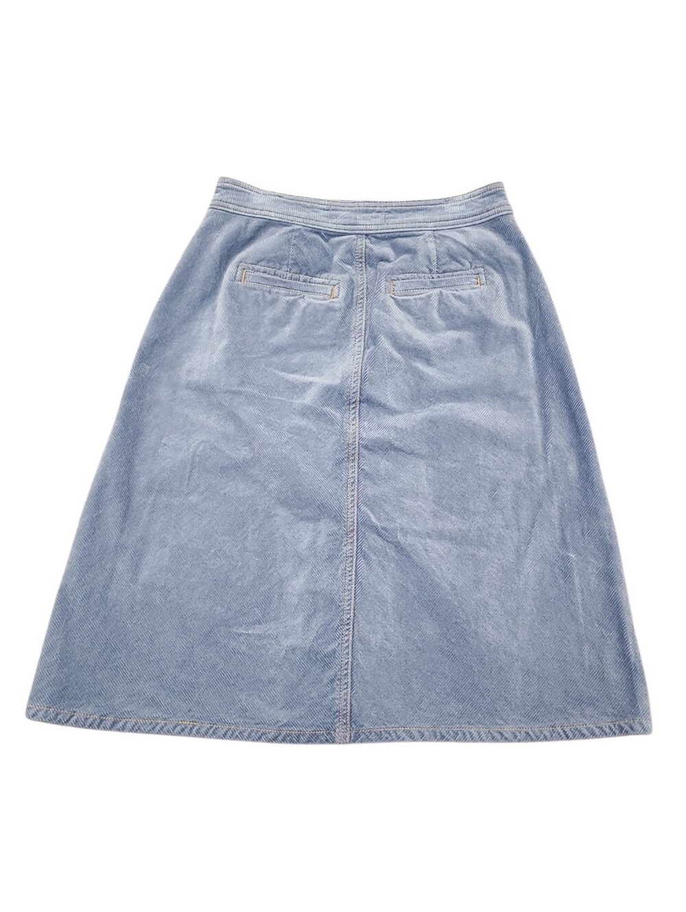 Anthropologie Light Sky Blue Corduroy Button-Front A-line Midi Skirt Womens 2 - Picture 6 of 11